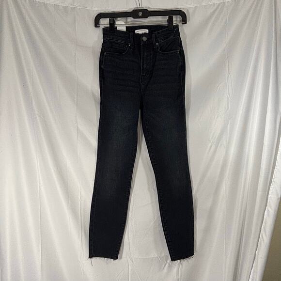 NWT Good American Good Waist Crop Skinny Jeans Black High Rise 24/00 26” Inseam - Picture 4 of 6